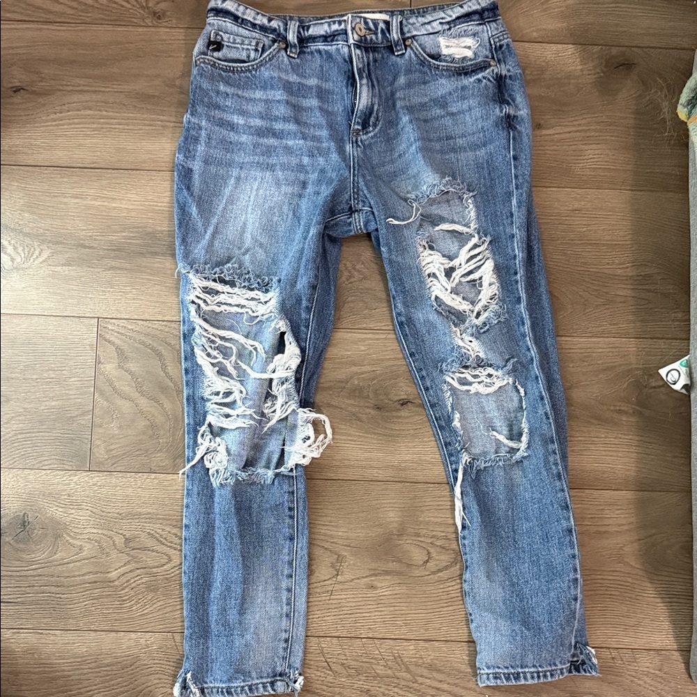 KanCan Light Blue Distressed Boyfriend Jeans